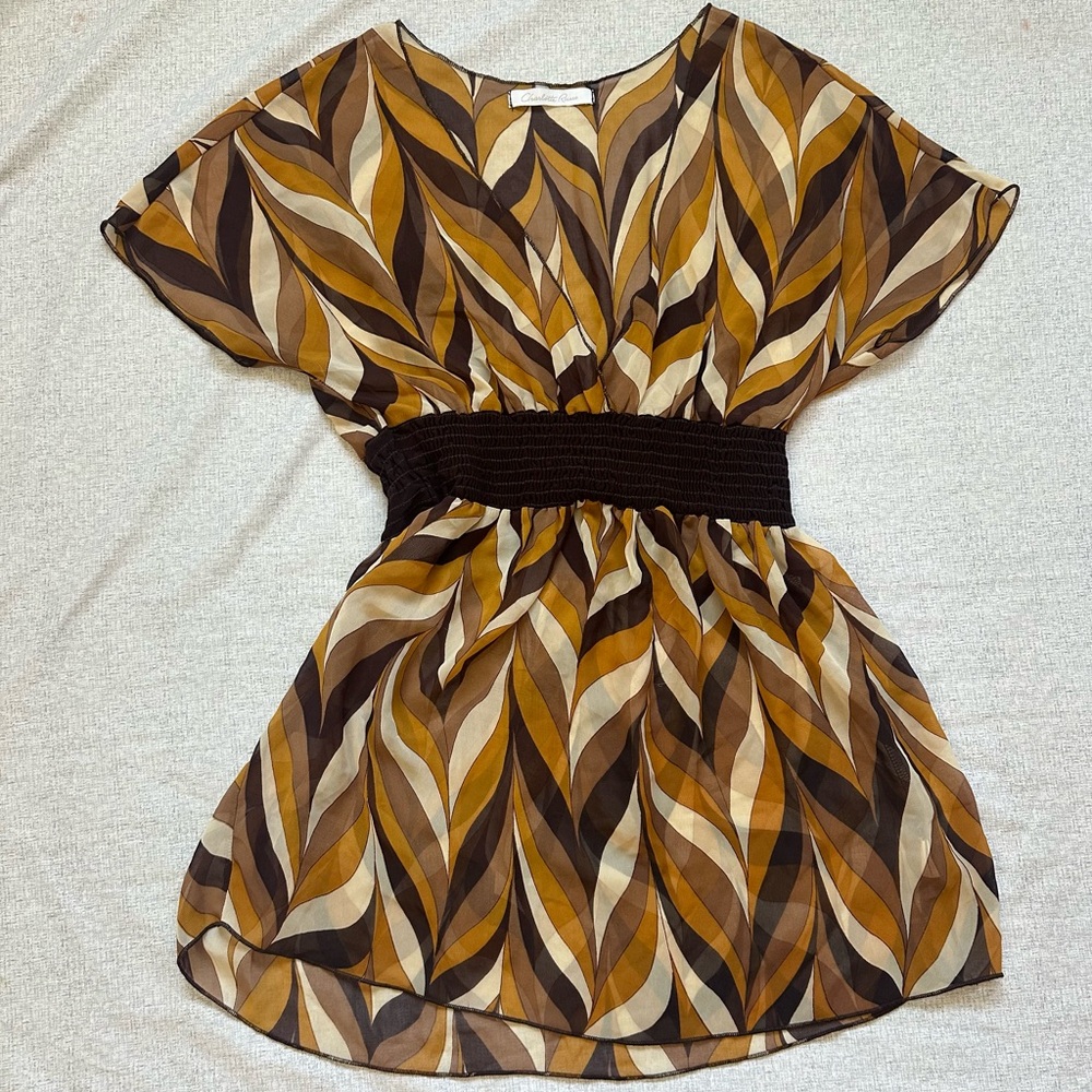 Y2k Vintage Charlotte Russe Size L See Through Blouse with Waistband